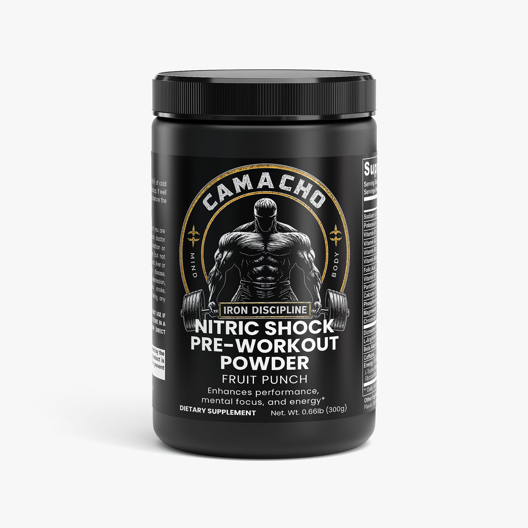 Camacho Iron Discipline, Nitric Shock Pre-Workout Powder (Fruit Punch)
