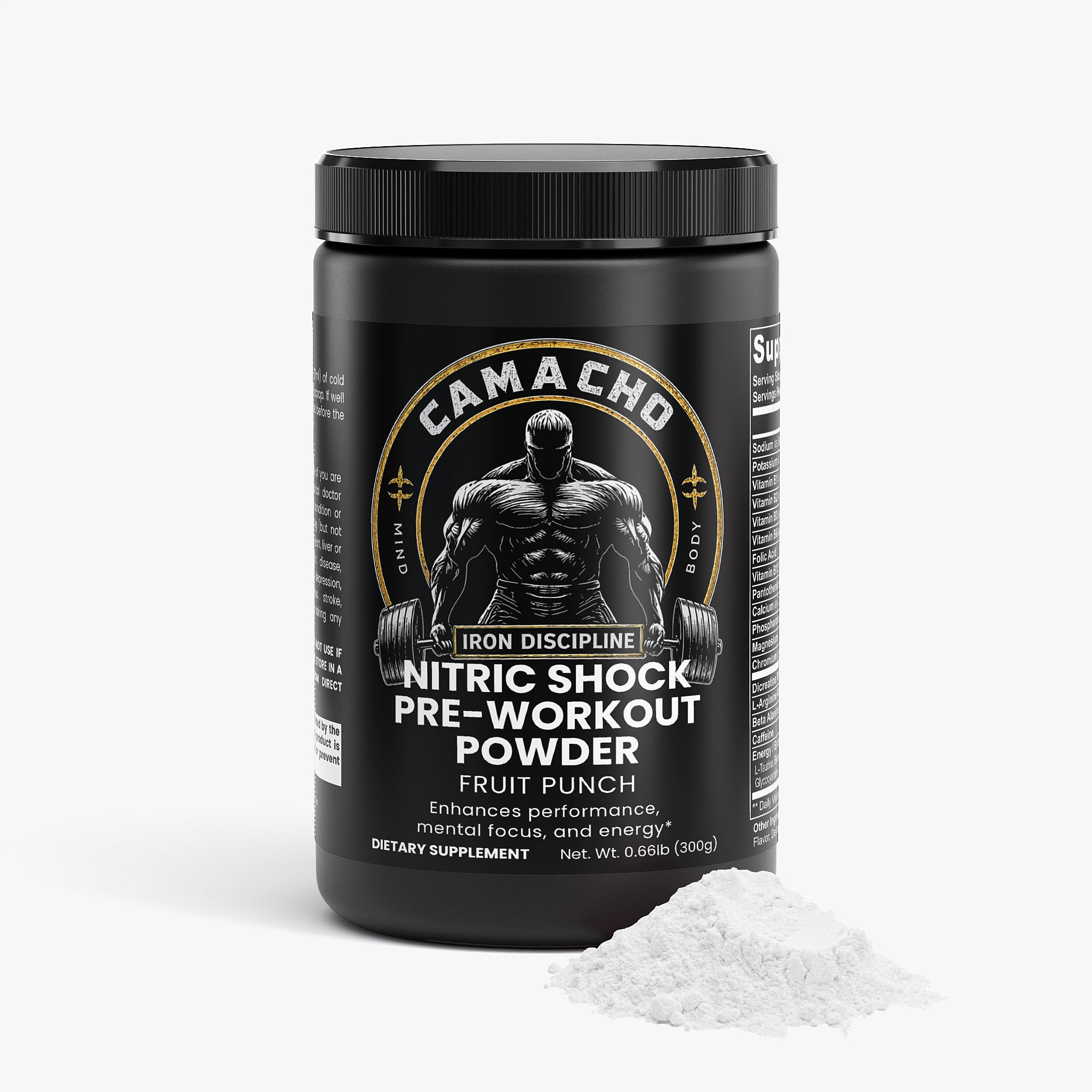 Camacho Iron Discipline, Nitric Shock Pre-Workout Powder (Fruit Punch)